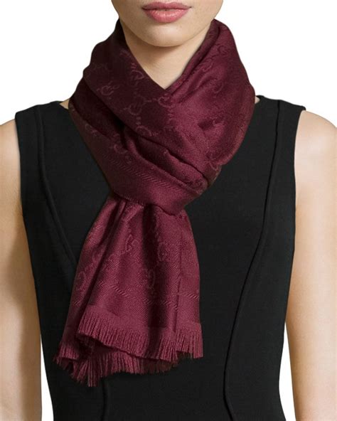 gucci stencil jacquard wool scarf|Gucci neckerchief.